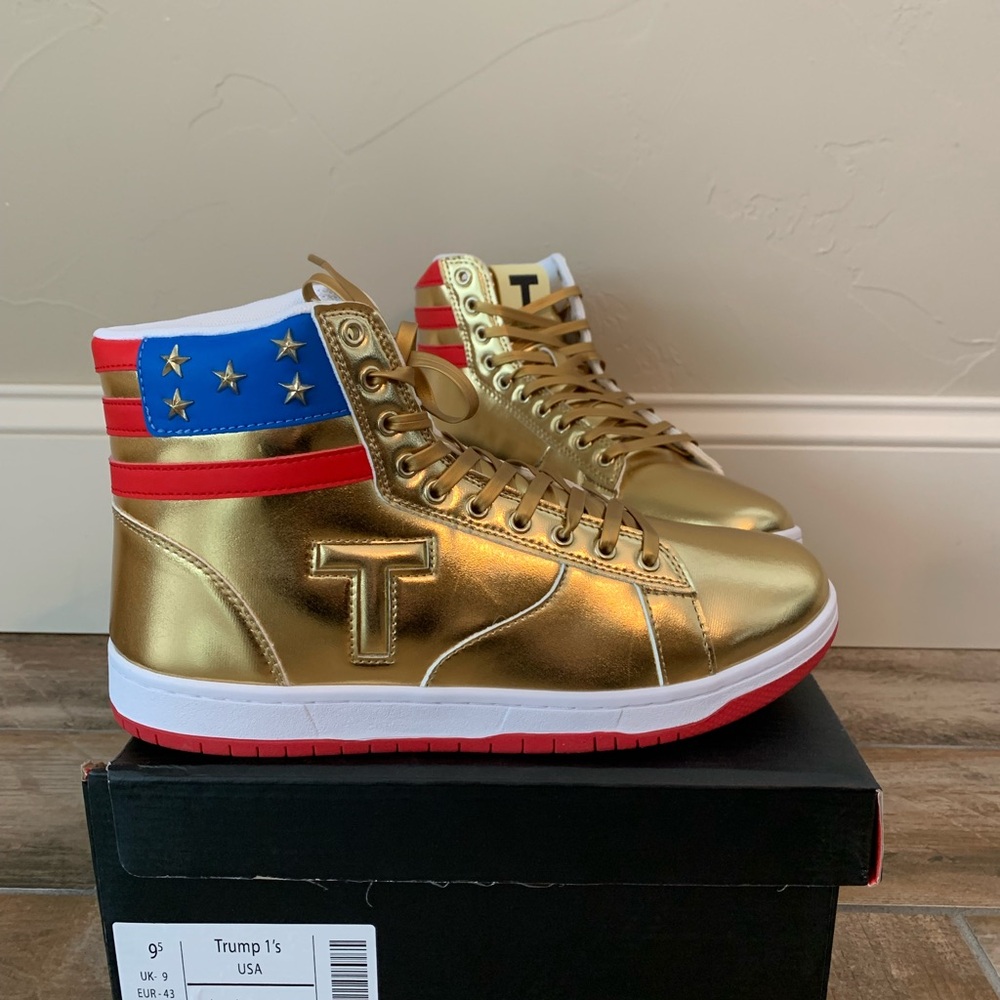 Gold Trump High-Top Sneakers